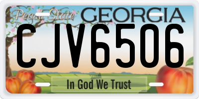GA license plate CJV6506