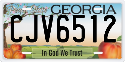 GA license plate CJV6512