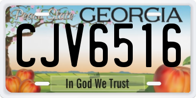 GA license plate CJV6516