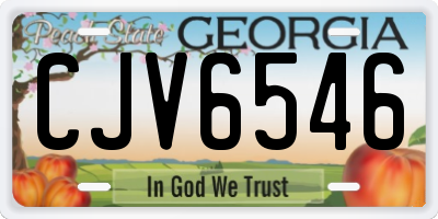 GA license plate CJV6546