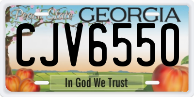 GA license plate CJV6550