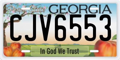 GA license plate CJV6553
