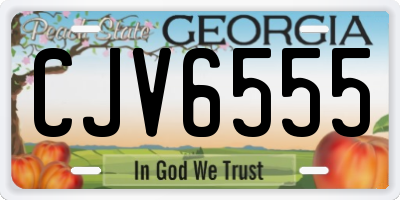 GA license plate CJV6555