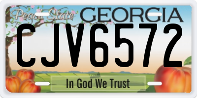 GA license plate CJV6572