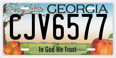 GA license plate CJV6577