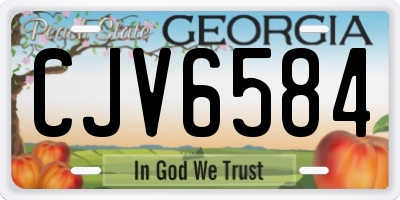 GA license plate CJV6584
