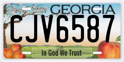 GA license plate CJV6587