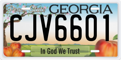 GA license plate CJV6601