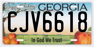 GA license plate CJV6618