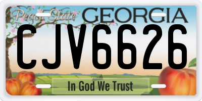GA license plate CJV6626