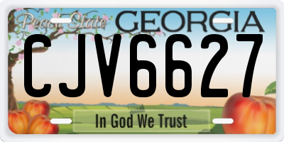 GA license plate CJV6627