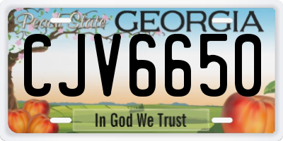 GA license plate CJV6650