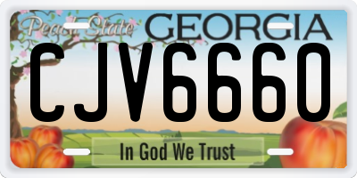 GA license plate CJV6660