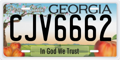 GA license plate CJV6662