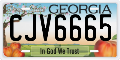 GA license plate CJV6665