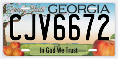 GA license plate CJV6672