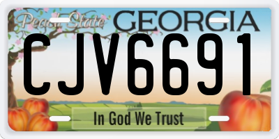 GA license plate CJV6691