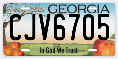 GA license plate CJV6705