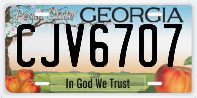 GA license plate CJV6707