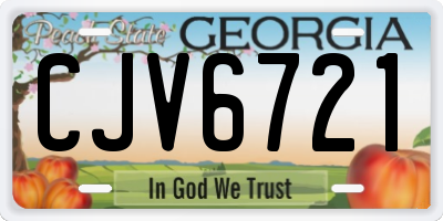 GA license plate CJV6721