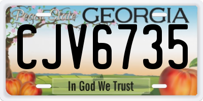 GA license plate CJV6735