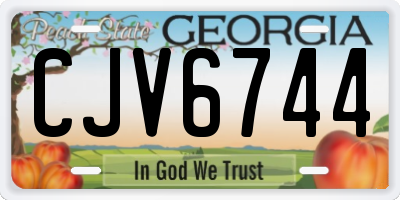 GA license plate CJV6744