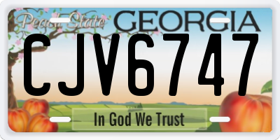 GA license plate CJV6747