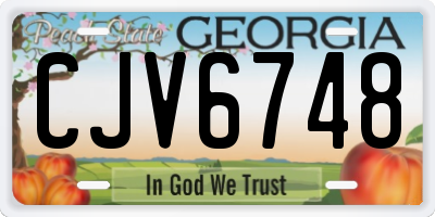 GA license plate CJV6748