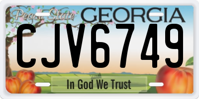 GA license plate CJV6749