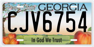 GA license plate CJV6754