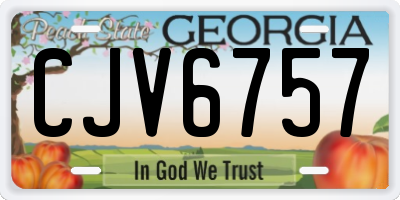 GA license plate CJV6757