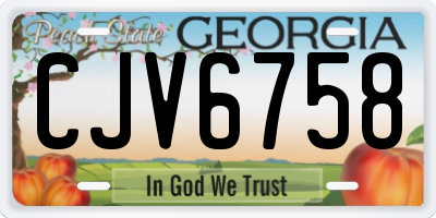 GA license plate CJV6758