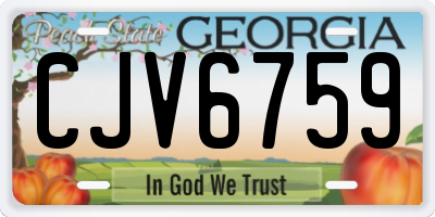 GA license plate CJV6759