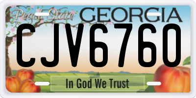 GA license plate CJV6760