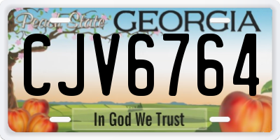 GA license plate CJV6764