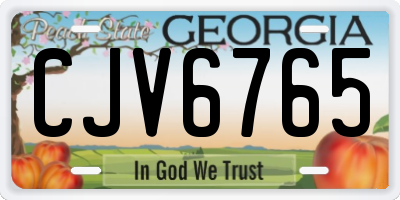 GA license plate CJV6765