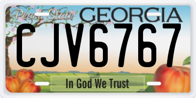 GA license plate CJV6767