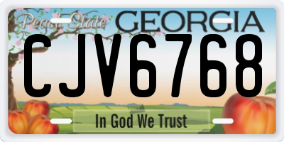 GA license plate CJV6768