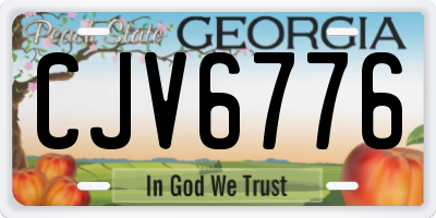 GA license plate CJV6776