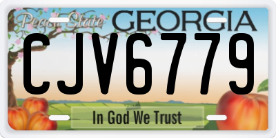 GA license plate CJV6779
