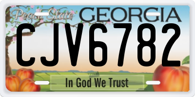 GA license plate CJV6782