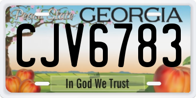 GA license plate CJV6783