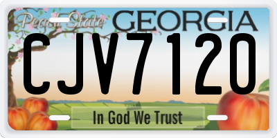 GA license plate CJV7120