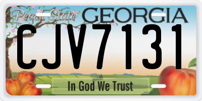 GA license plate CJV7131
