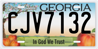 GA license plate CJV7132