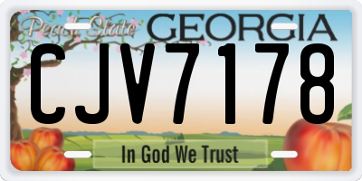 GA license plate CJV7178