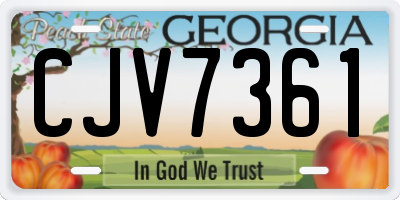 GA license plate CJV7361