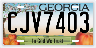 GA license plate CJV7403