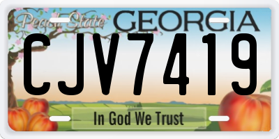 GA license plate CJV7419