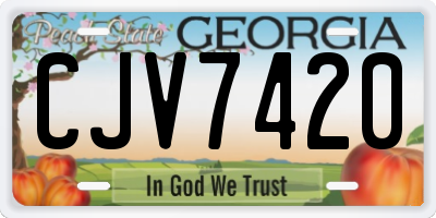GA license plate CJV7420